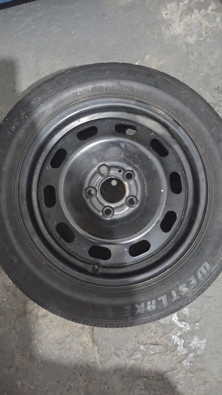 Roda aro 15 ferro com pneu 