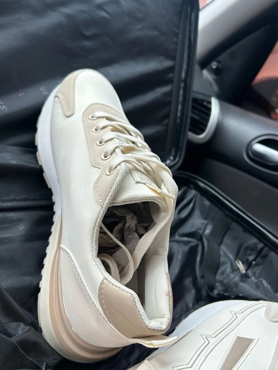 Tênis off white - bege  - Foto 5
