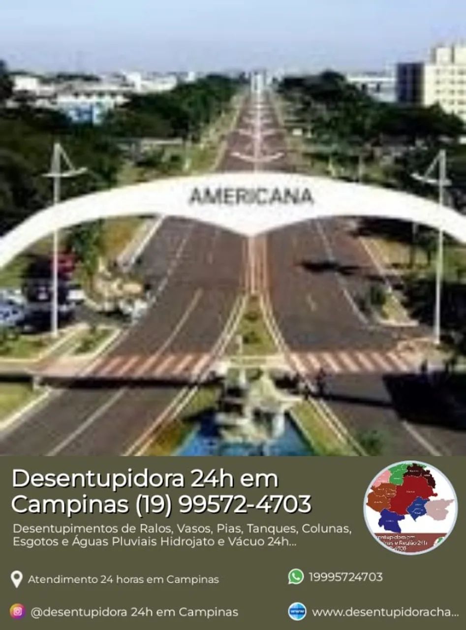 Desentupidora 24h em Americana