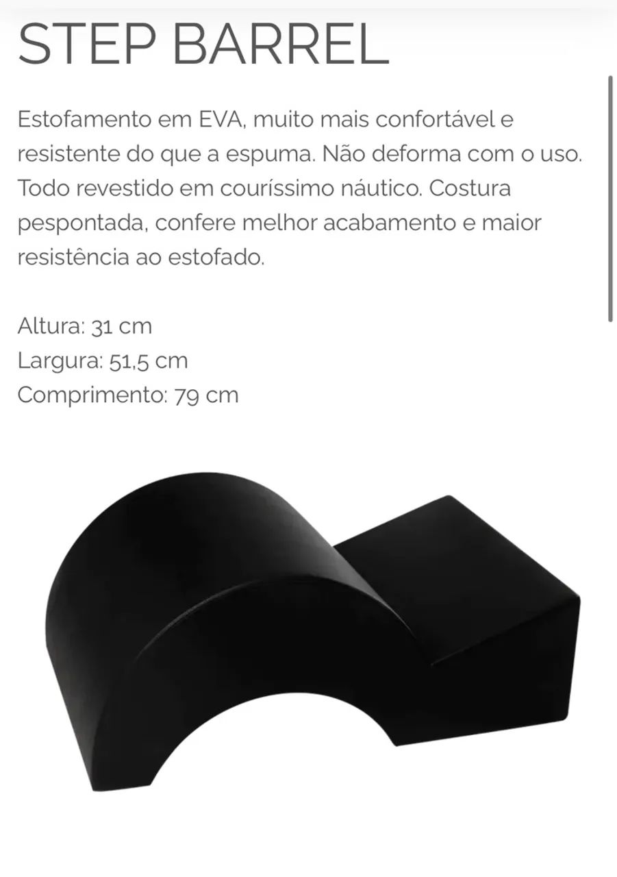 Acessórios de Pilates Kauffer: Meia-Lua + Step Barrel (Semi-novos) - Foto 3