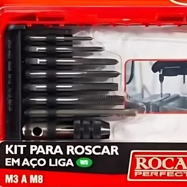 Jogo de machos e cossinetes 13pçs - M3 a M8 ( Rocast ) - Foto 3