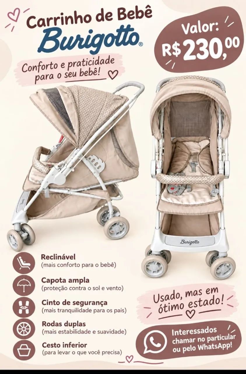 Carrinho de bebê  Burigotto 