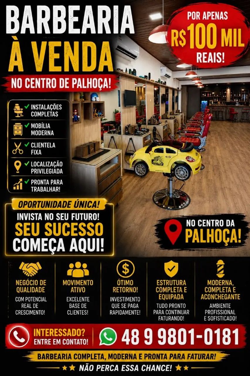 Vendo Barbearia Centro Palhoça 