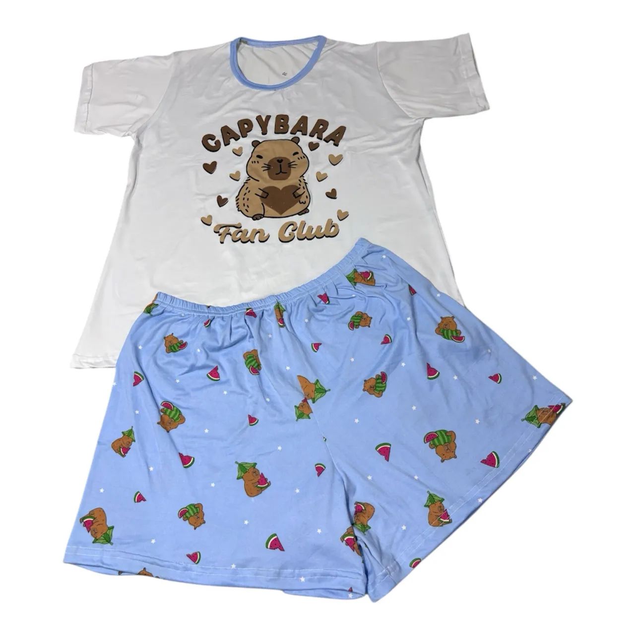 Pijama feminino curto em malha com elastano veste gg  - Foto 2