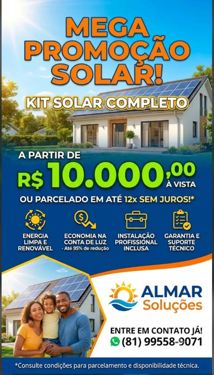 Kit solar em promoção 