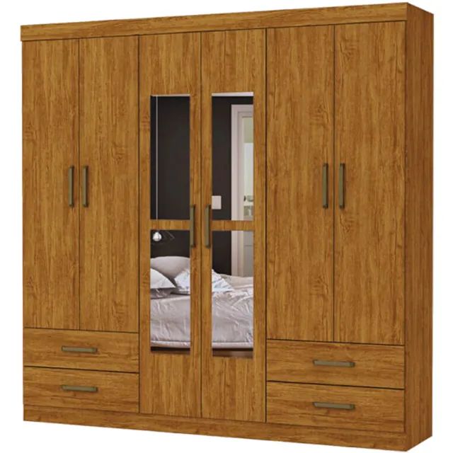 Guarda Roupa Hercules com 6 Portas 4 Gavetas e Espelho - Foto 2