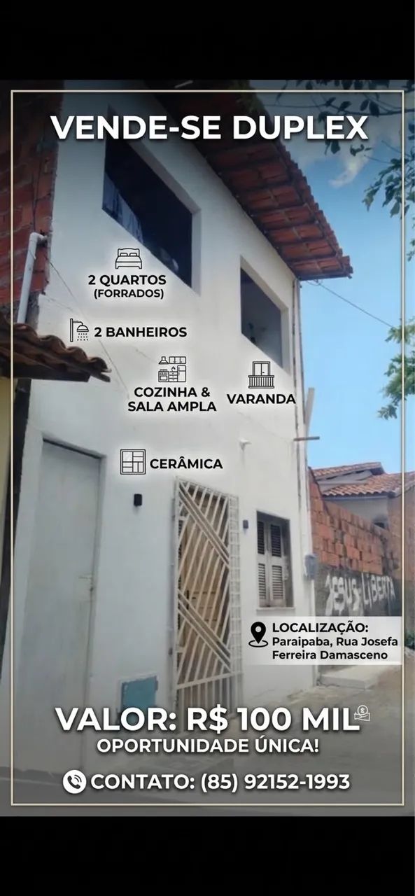 Vendo duplex em Paraipaba 