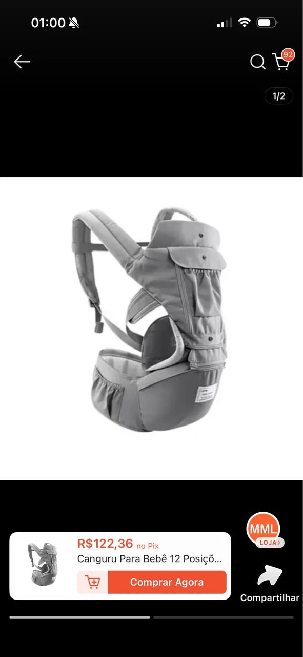 Canguru infantil - 12 posições 