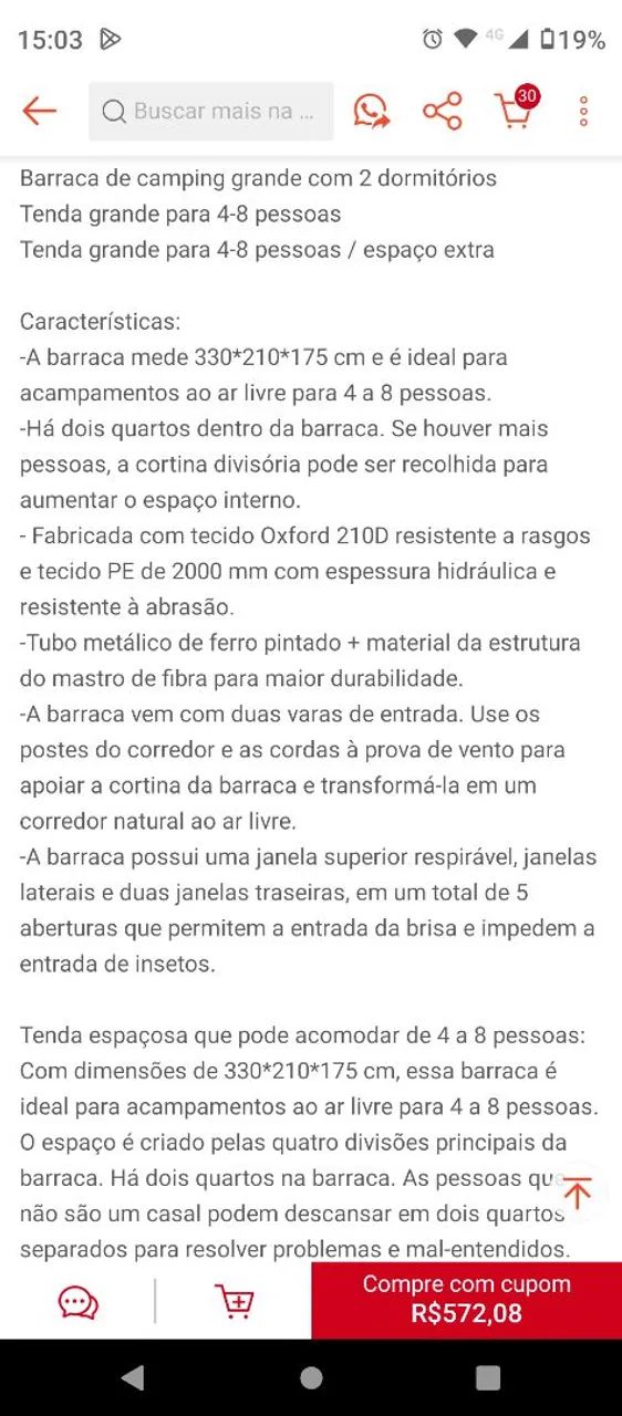 Barraca 4 a 8 lugares. - Foto 2