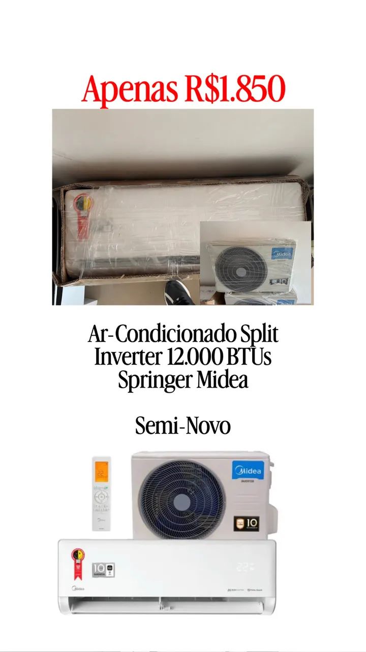 Ar-Condicionado Split Inverter 12000 BTUs Springer Midea  - Foto 2