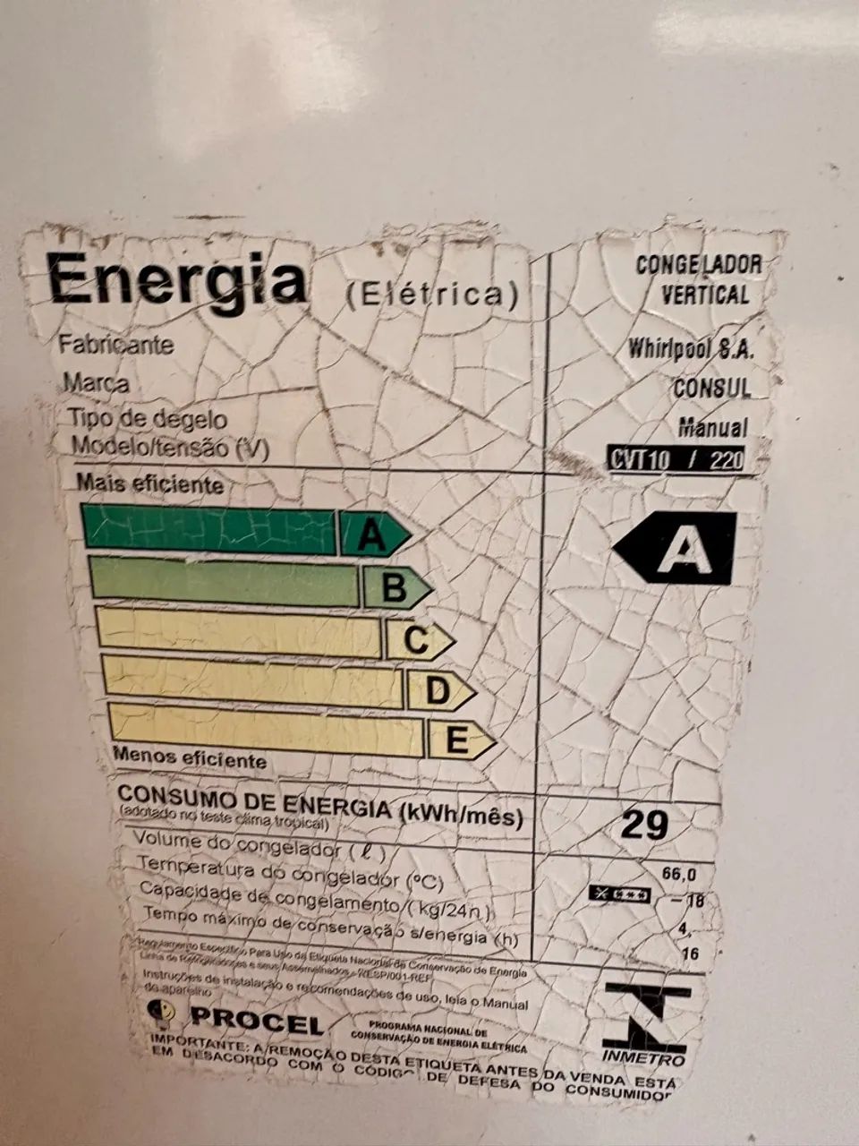 Mini freezer Consul 220v - CVT 10  - Foto 2