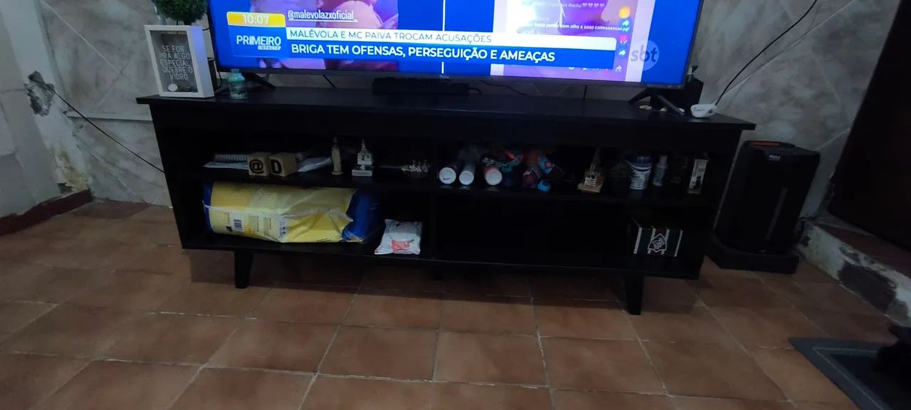 Rack para sala de estar Preto para Tvs até 65 polegadas 