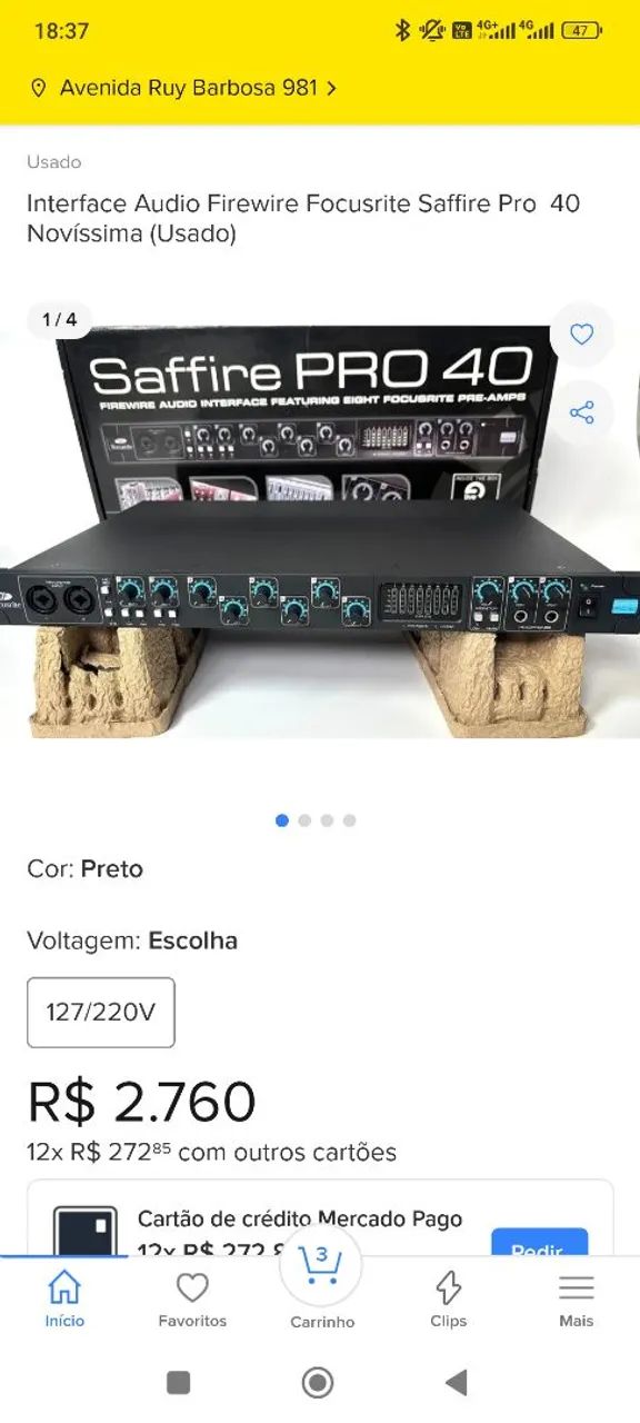 placa de áudio 