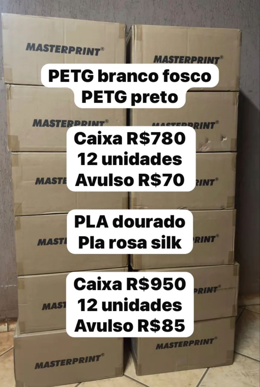 Filamento PETG E PLA MASTERPRINT atacado e varejo