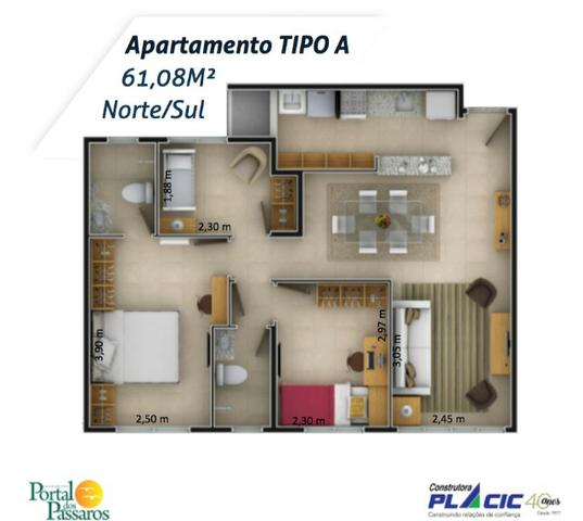 Apto Passaré Pronto- 60m² - 3 quartos - 2 Banheiros -Lazer Completo -Minha Casa Minha Vida - Foto 7