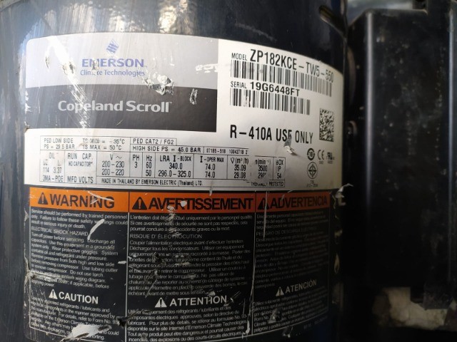 Compressor 15 TR Scroll Zp182 15tr 220v R410 Usado E Revisado - Foto 2