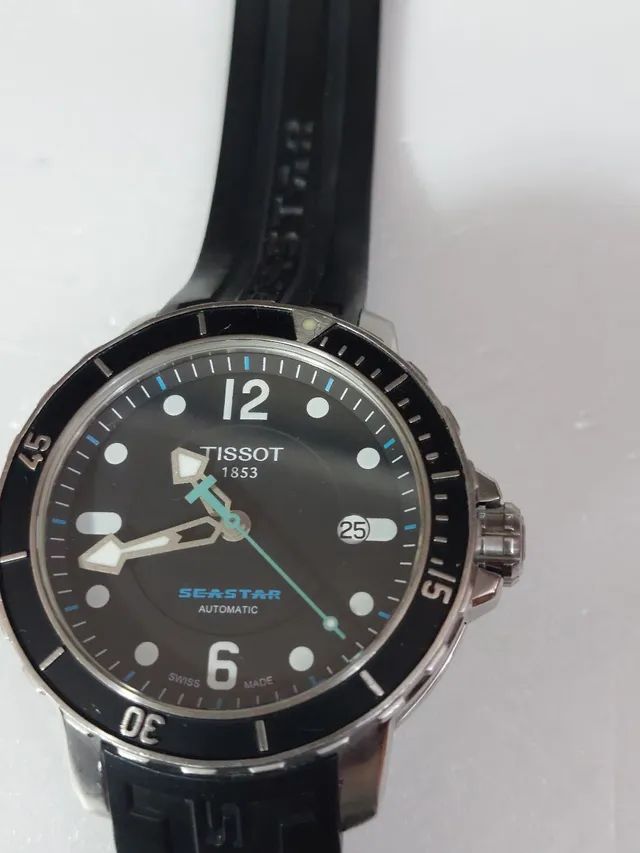 Relógio marca Tissot modelo seaster automático borracha  - Foto 5