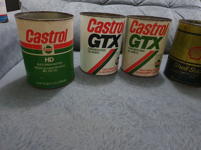 Antiguidade latas oleos antigas enfeites decoracao - Foto 5