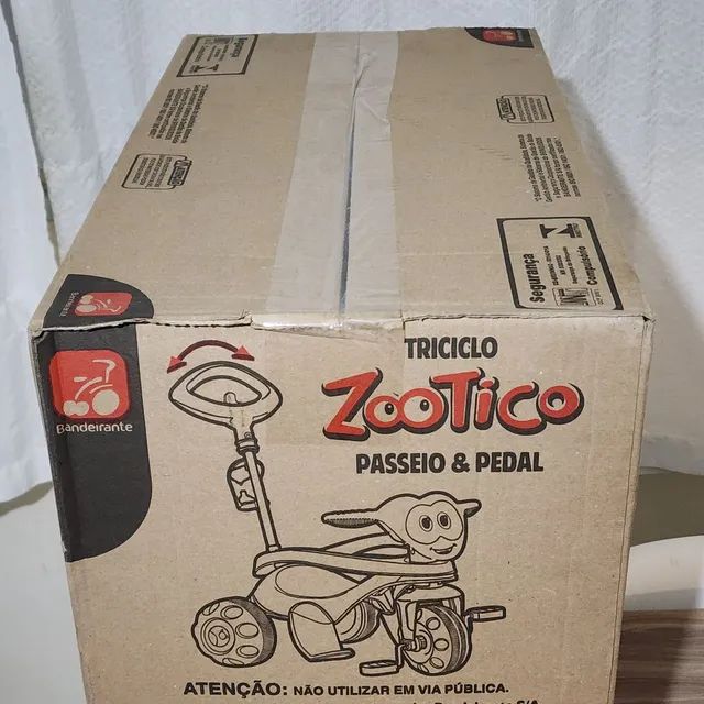 Triciclo Infantil Bandeirante Zootico Passeio E Pedal Rosa