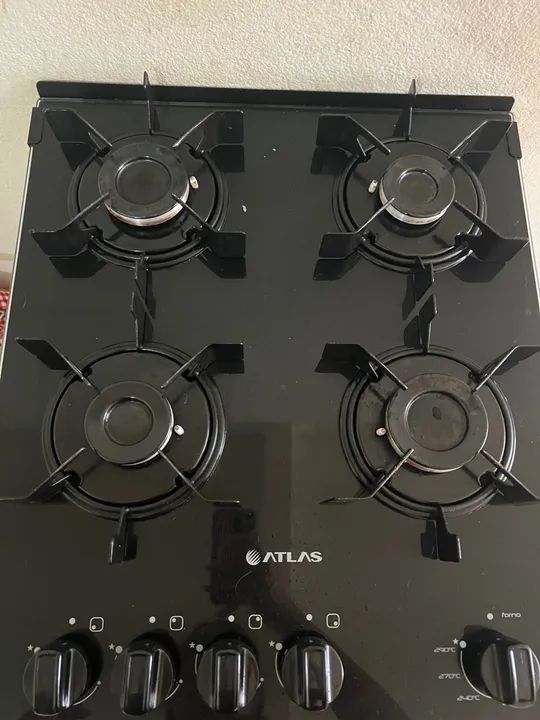 Fogão Cooktop 4 Bocas Atlas Preto Fogões e Fornos Goiânia, Belo