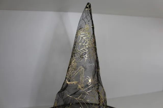 Chapéu Bruxa - Estampa Preta com Dourado - Foto 3