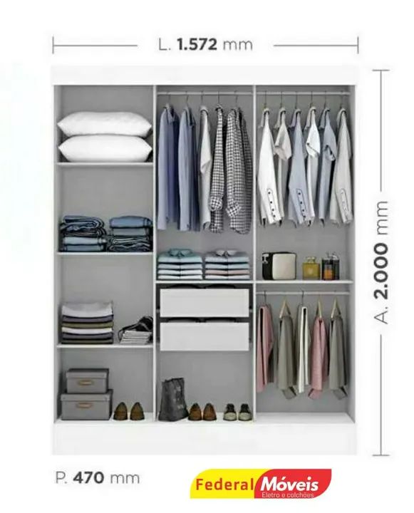 Guarda Roupa com Portas de Correr Novo Fazemos Entrega  - Foto 2