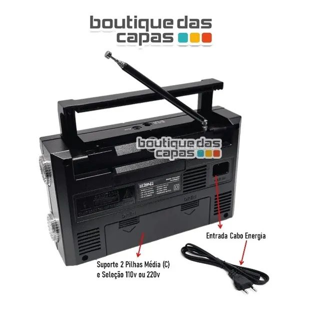 Rádio Portátil Analógico bluetooth Com Três Faixas AM, FM e SW - LE-611 - Foto 2