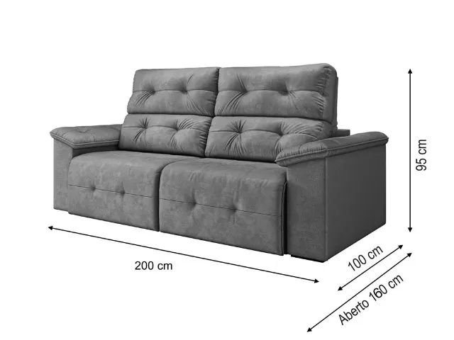 Sofá Retratil E Reclinavel Barcelona 200 cm ( **Promoção Frete Grátis** ) - Foto 2