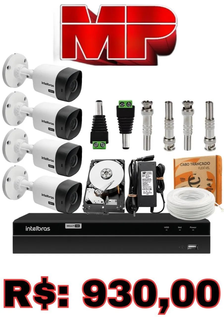 Kit Câmeras de Segurança Intelbras Completo - R$930,00