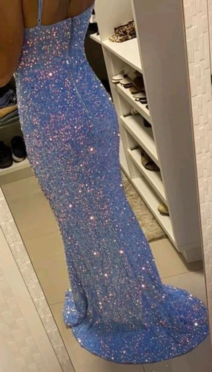 Vestido de festa azul brilhante - Foto 3