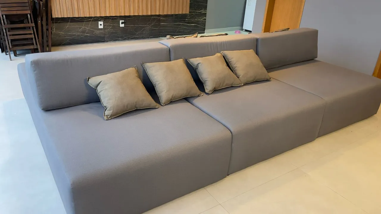 Sofá Modular Cinza - Novo
