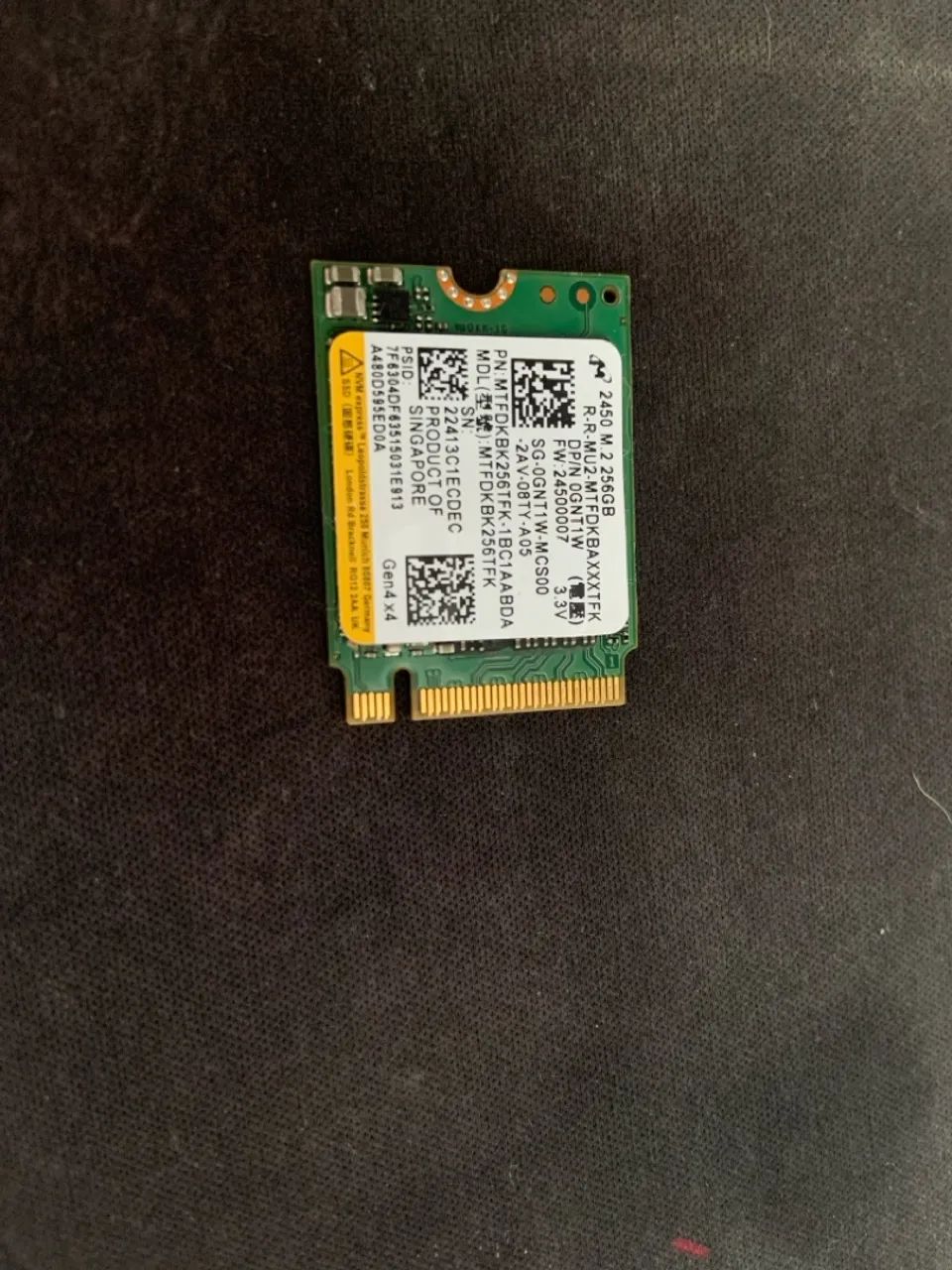 SSD NVME 256gb