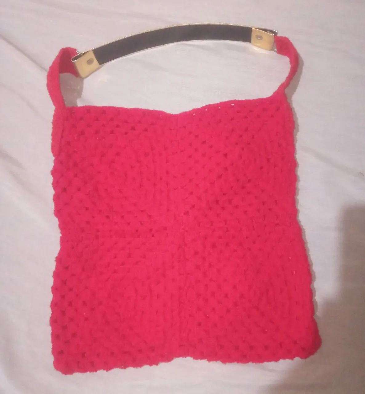 Bolsa Vermelha de Crochê Feminino  - Foto 5