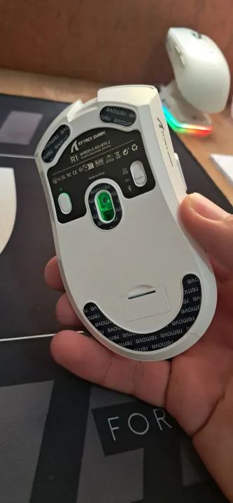Mouse Gamer Attack Shark R1-MOUSE - WIRED+2.4G+BT5.2 - Branco - Foto 5
