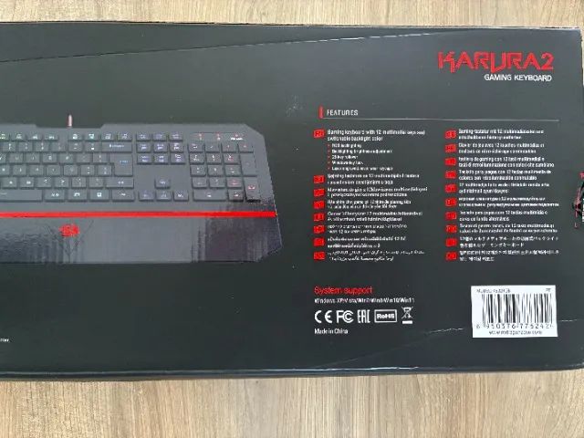 Teclado Gamer Membrana Redragon Karura 2 - RGB ABNT2 Preto - K502RGB - Foto 2