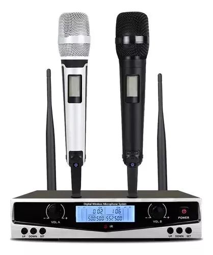 Microfone Sem Fio Duplo para Karaoke, Palestras e Eventos