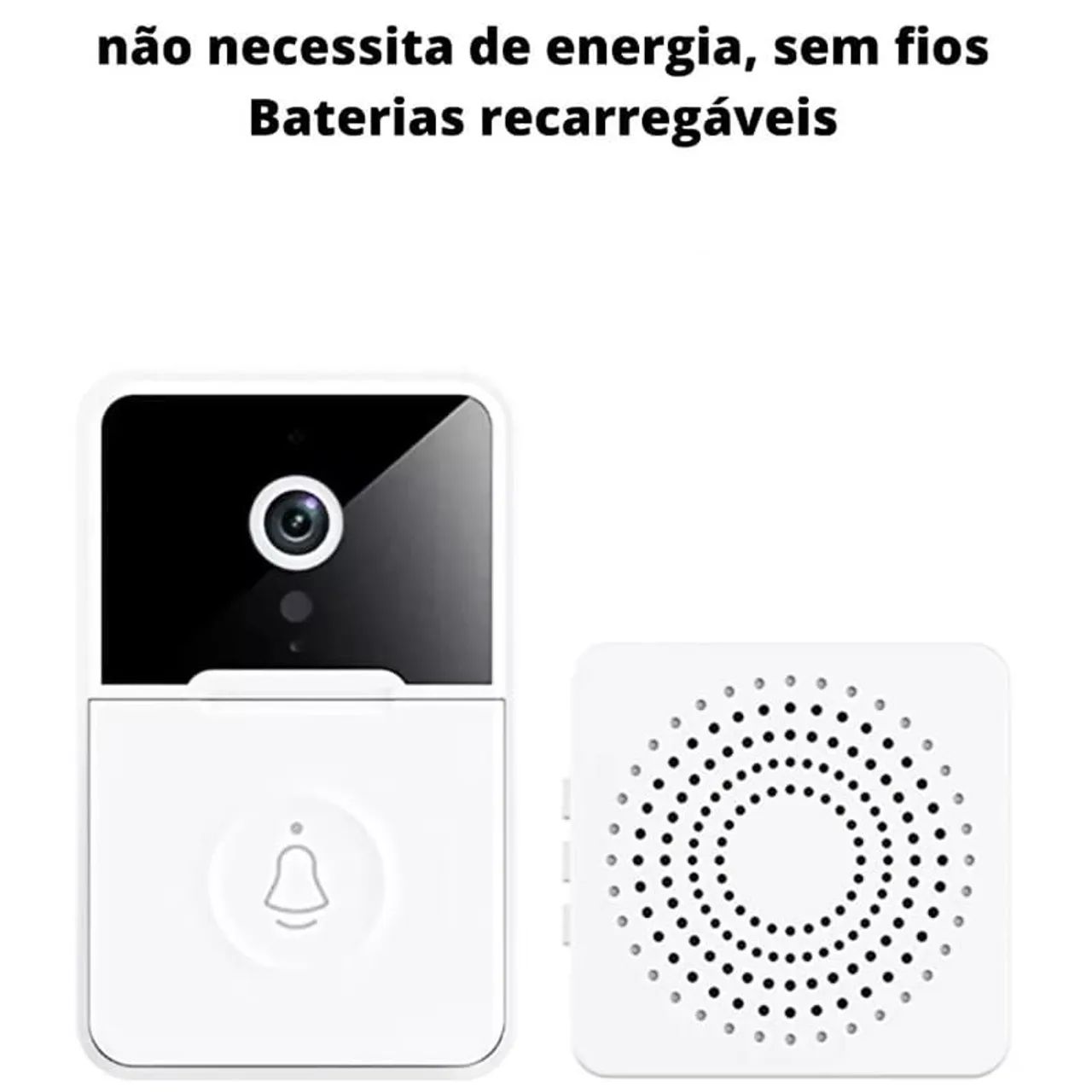 Campainha Interfone Inteligente Com Câmera e Áudio Wi-fi Sem Fio - Foto 6