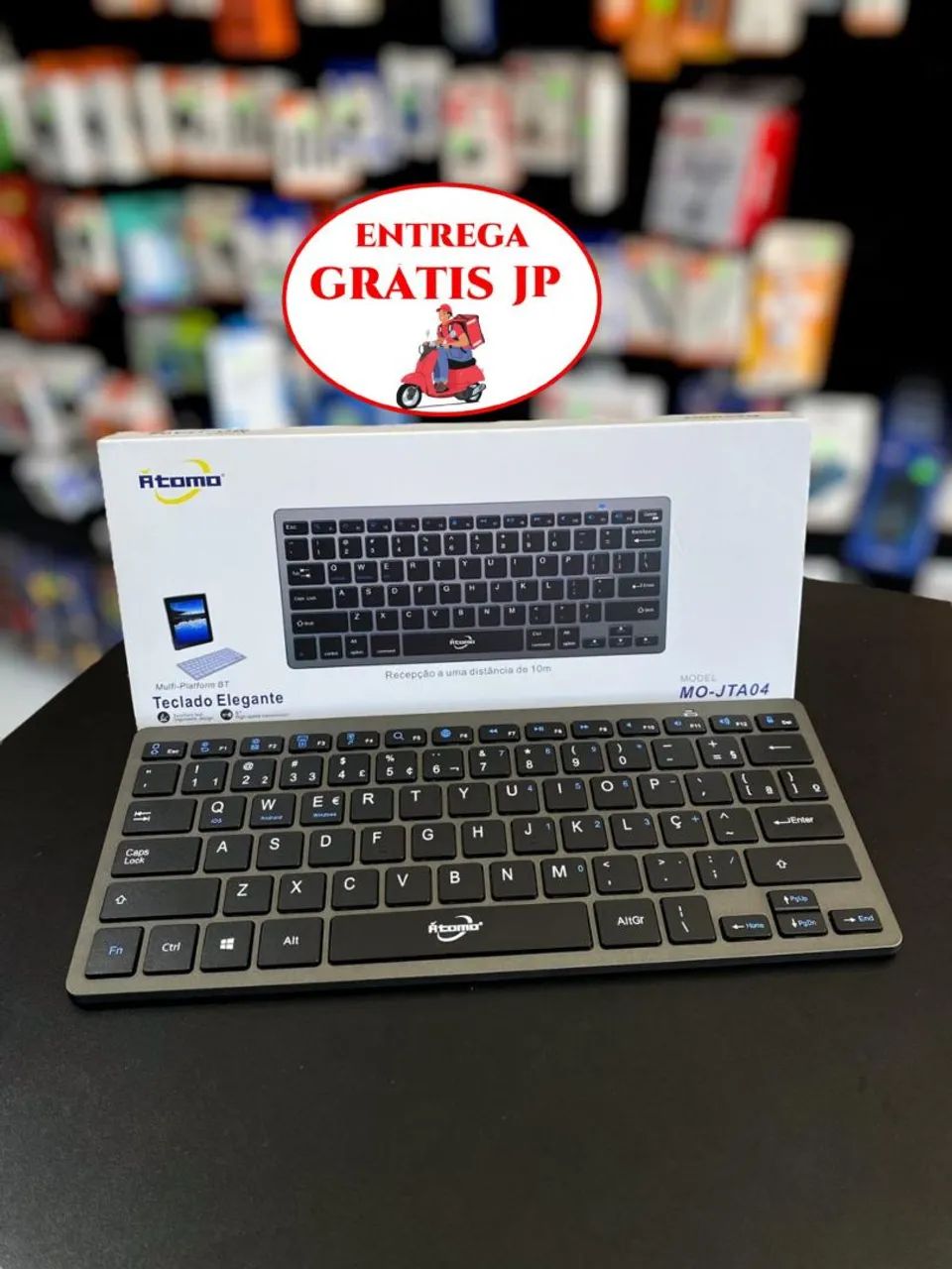 TECLADO SEM FIO BLUETOOTH ÁTOMO MO-JTA04