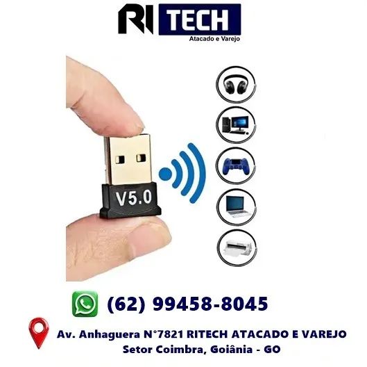Adaptador Bluetooth 5.0 Super Velocidade Sem Lag Usb Dongle Pc Mini Notebook 5.0