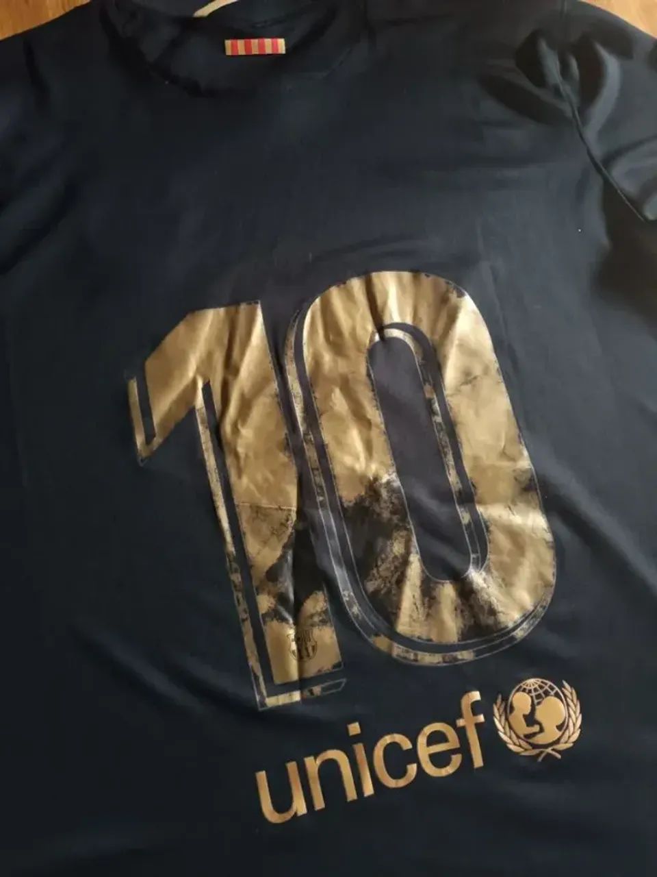 Camisa Original 2020 FC Barcelona Preta Dourada Nike GG - Foto 5