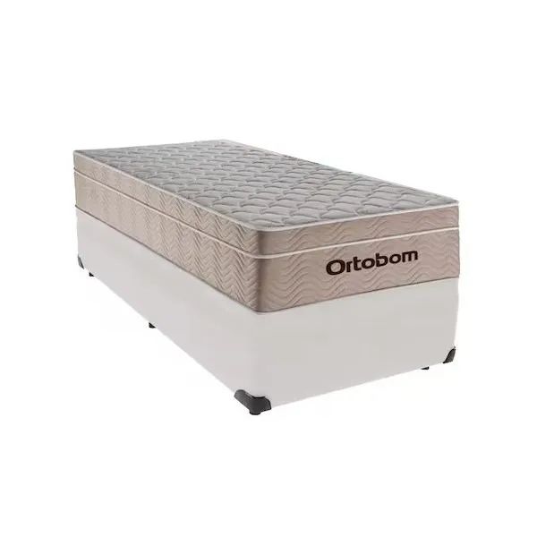 Base Solteiro Branco com Colchão Solteiro Molas Ensacadas Ortobom - Entrega Rápida!