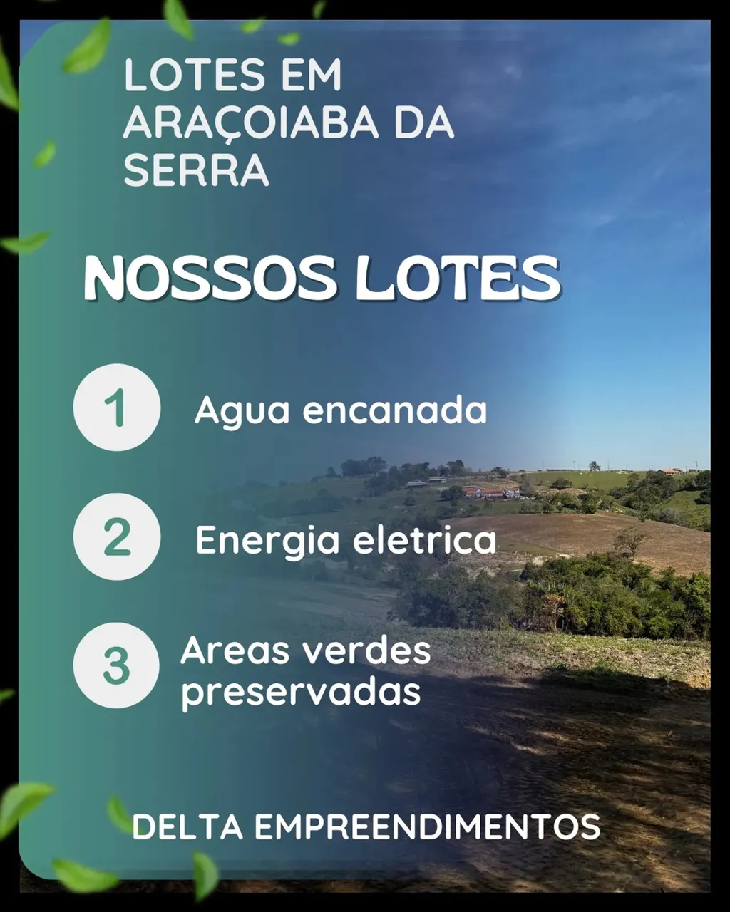 Terrenos para chacaras de mil metros no interior de SP