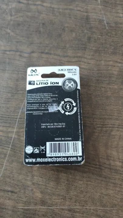 Bateria MOX MO-BK1 3.6V 980mAh Para Câmera Sony Tipo K (Type K) - Foto 2
