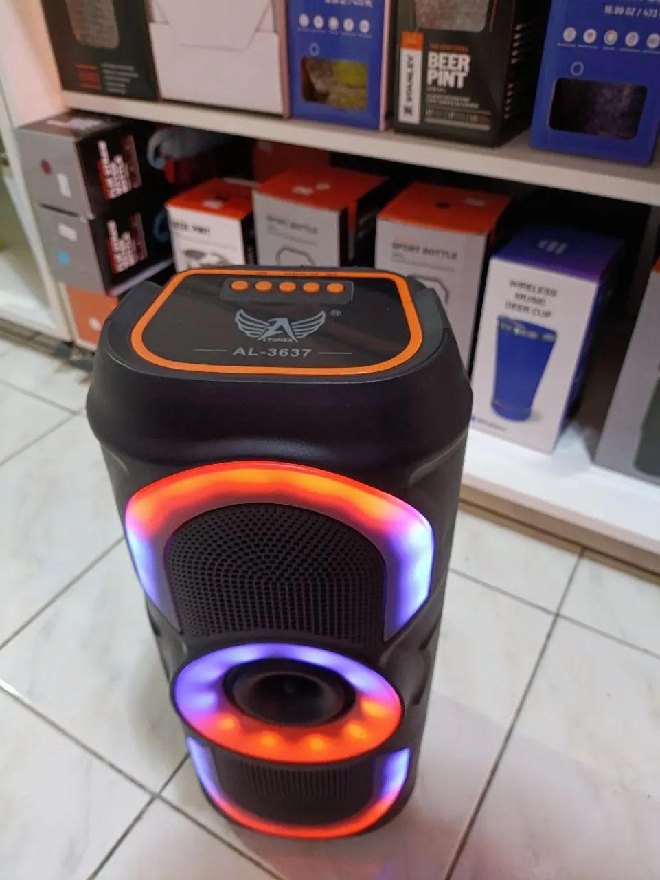 ?Caixa de Som Bluetooth com Iluminação LED 40 cm 50 w rádio 