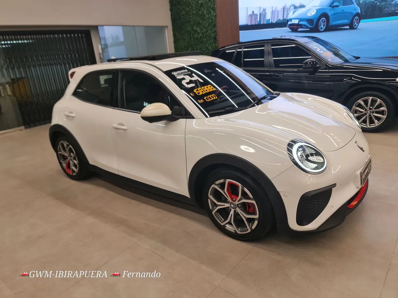 10.000km GWM ORA GT 2024 BRANCO,  TETO SOLAR - Foto 4
