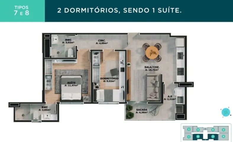 Apartamento a venda no Vivendas Home Club São José - Foto 2