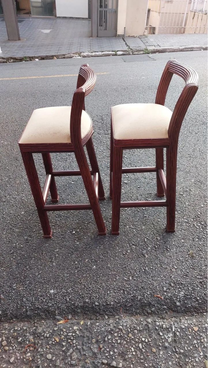Par de Banquetas vintage  de Madeira - Foto 2