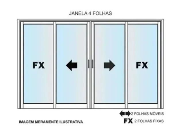 JANELA 4 FOLHAS LINHA 25 PREMIUM SEM GRADE VIDE DESCRIÇÃO COMPLETA - Foto 4