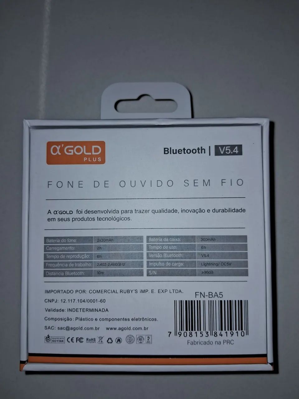 Fone de ouvido sem fio. A' GOLD - FN-BA5. - Foto 4
