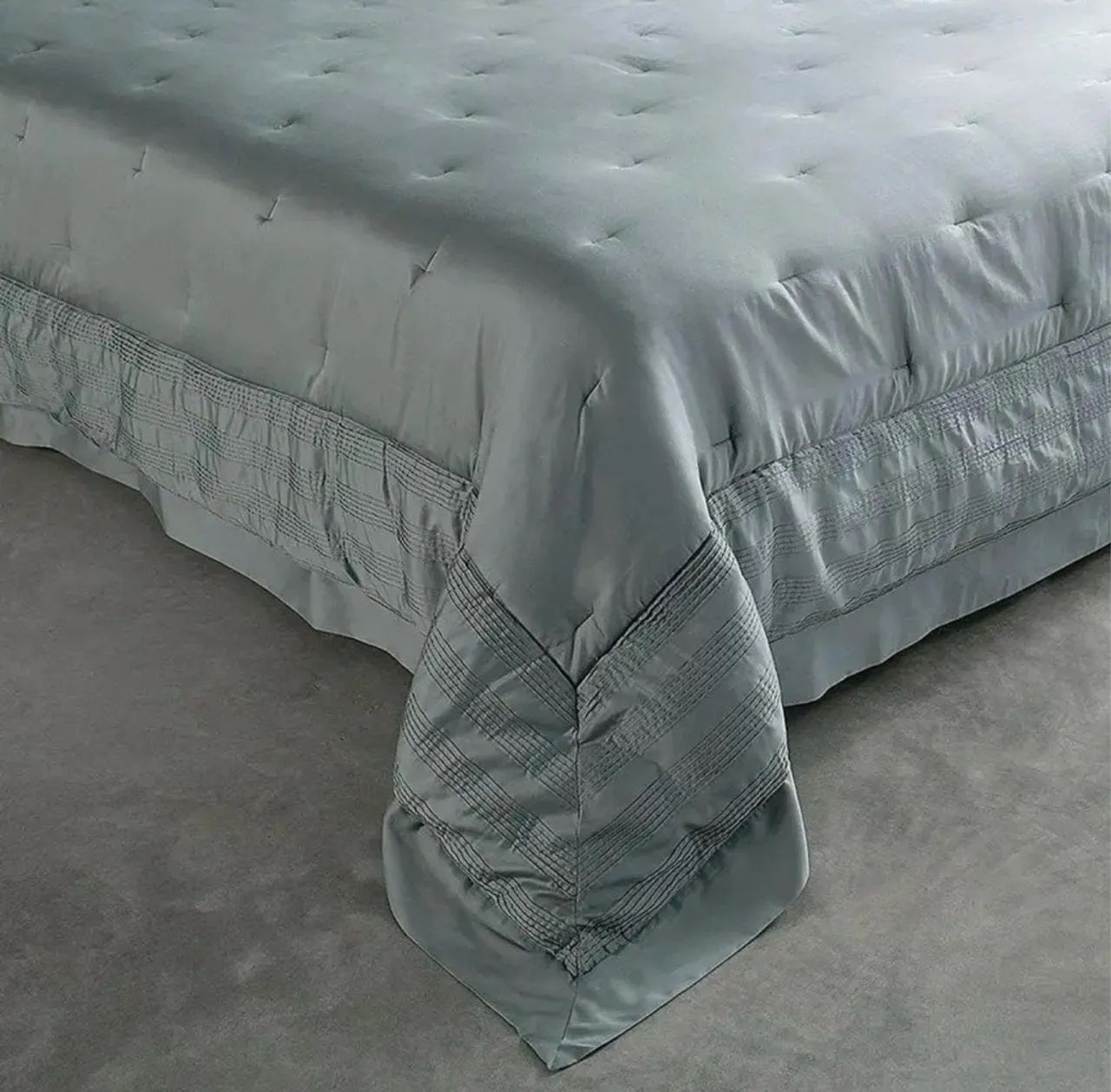 Kit Colcha Super King Savona 270 Fios Buddemeyer Luxus Verde Alecrim 3,10 x 2,60 m - Foto 3